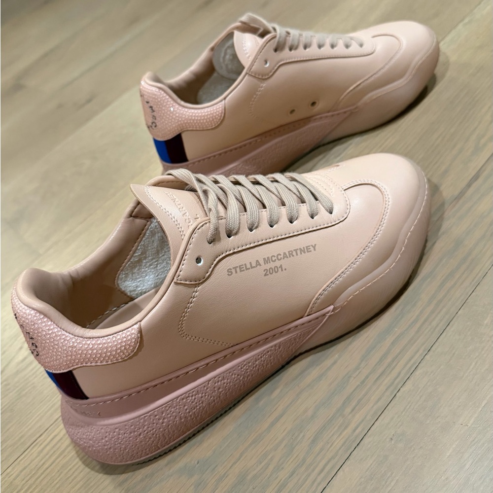 Stella McCartney Blush Pink Sparkly Heel Sneaker
